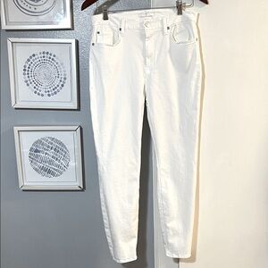 7 For All Mankind Women's Ankle Super Skinny Jeans Size 32 Clean White Wash